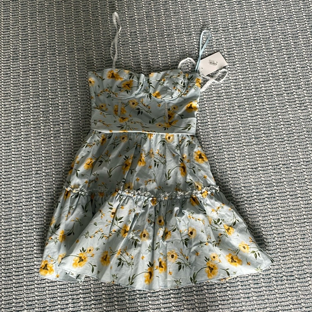 Aqua baby blue sun dress